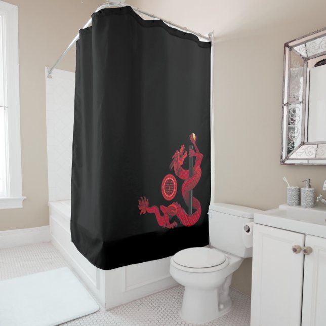 Red Dragon Duschvorhang (Beispiel)