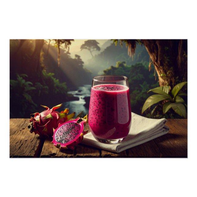 RED DRAGON FRUIT (Venus Pitahaya) - EXOTIC FRUITS Poster (Vorderseite)