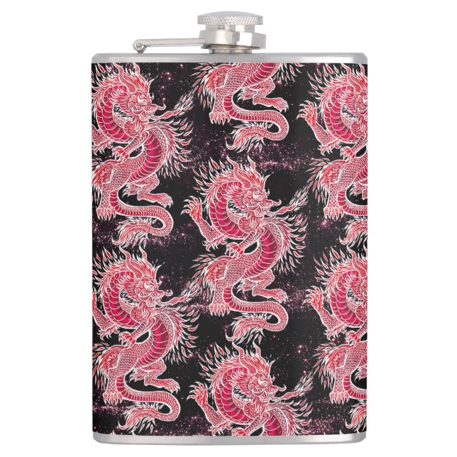 Red Dragon Galaxy Flachmann (Vorderseite)