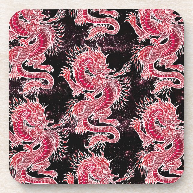 Red Dragon Galaxy Getränkeuntersetzer (Vorderseite)