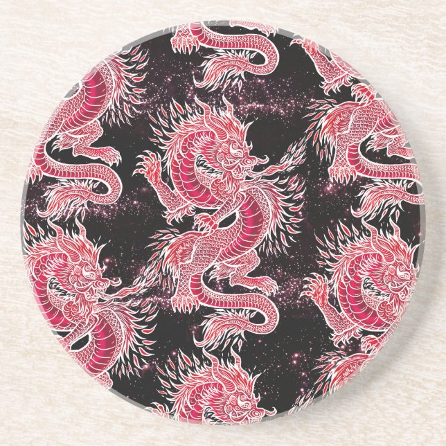 Red Dragon Galaxy Getränkeuntersetzer (Vorne)