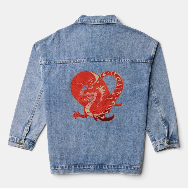Red Dragon Heart Valentine Chinoise Nouvel An Femm (Verso)