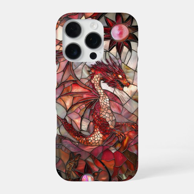 Red Dragon Imitats verklebte Glaskonstruktion iPhone 16 Pro Hülle (Rückseite)