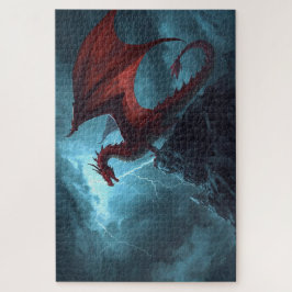 Red Dragon On Cliff Jigsaw Puzzle