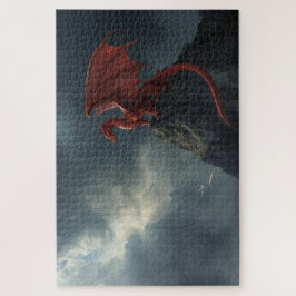 Red Dragon On Cliff Jigsaw Puzzle