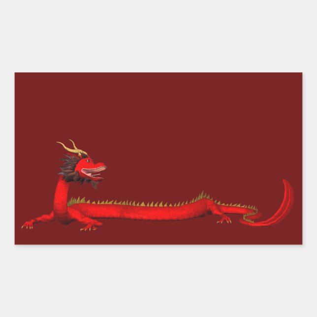 Red Dragon Rechteckiger Aufkleber (Vorderseite)