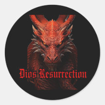 Red Dragon Round Sticker