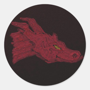 Red Dragon Runder Aufkleber