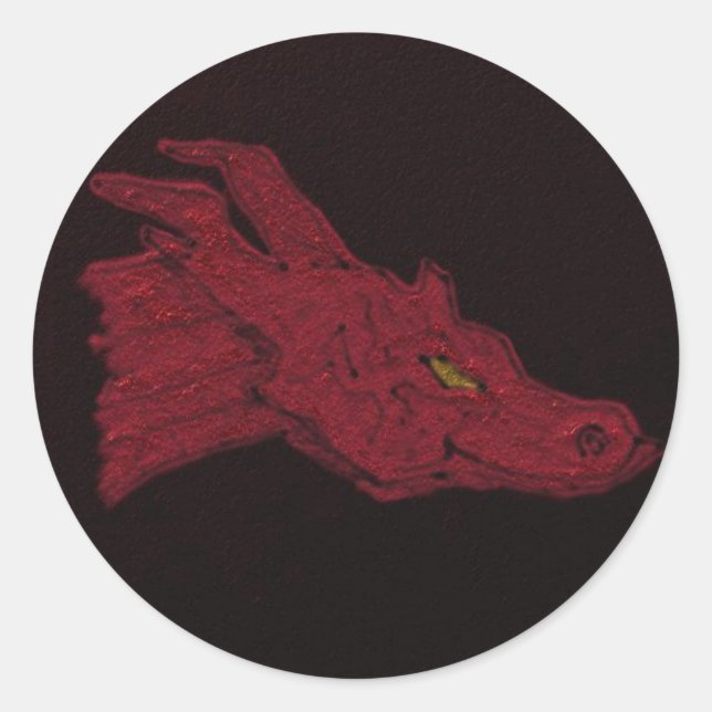 Red Dragon Runder Aufkleber (Vorderseite)