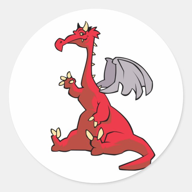 Red Dragon Runder Aufkleber (Vorderseite)