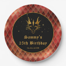 Red Dragon Scales Gold Imitate Glitzer Geburtstag