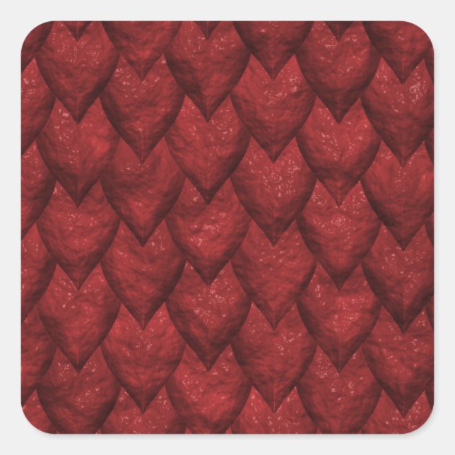 Red Dragon Scales Quadratischer Aufkleber (Vorderseite)