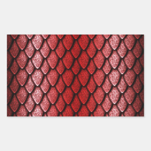 Red Dragon Scales Rechteckiger Aufkleber
