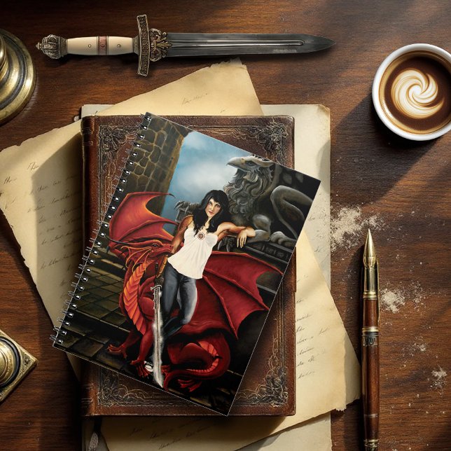 Red Dragon Urban Fantasy Notizblock (Von Creator hochgeladen)