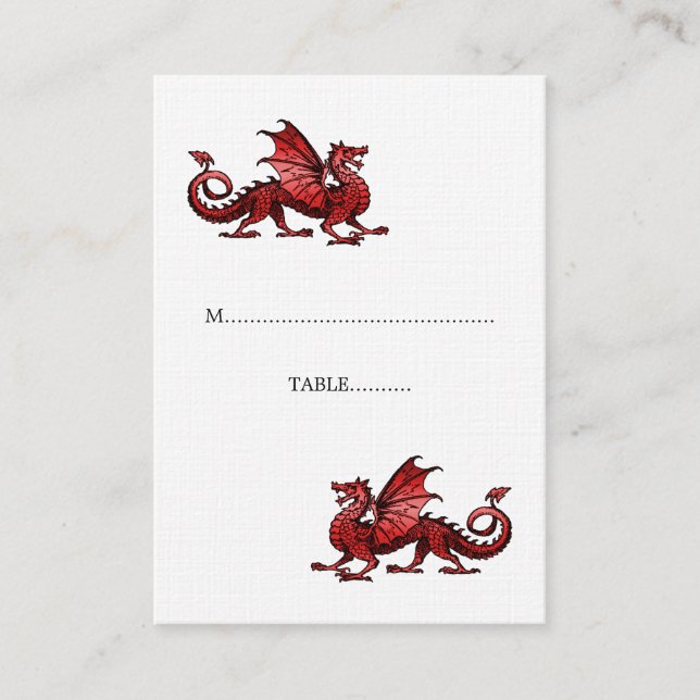 Red Dragon Wedding Platzkarte (Vorderseite)