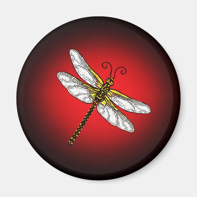 Red Dragonfly Dragonflies Magnet (Vorne)