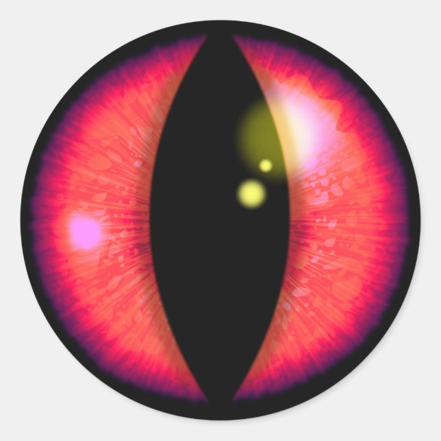 Red Dragons Eye Runder Aufkleber (Vorderseite)