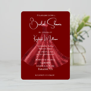 Red Dress Brautparty Folieneinladung