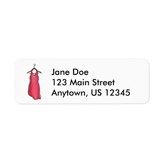 Red Dress on Closet Hanger Fashion Design Labels (Vorne)