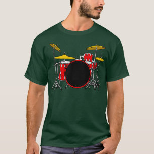 Red Drum Kit Drummer Musiker T-Shirt