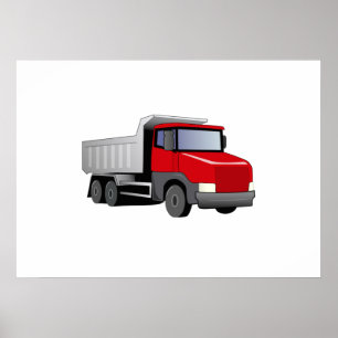 Red Dump Truck Poster