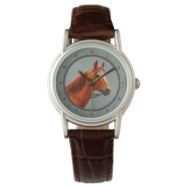 Red Dun Kastnut Sorrel Western Quarter Horse Armbanduhr (Vorderseite)