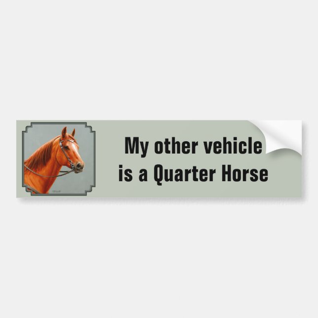 Red Dun Kastnut Sorrel Western Quarter Horse Autoaufkleber (Vorne)