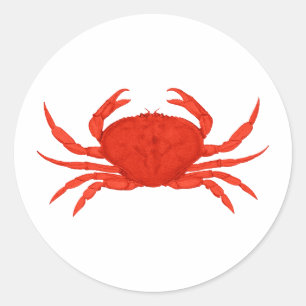 Red Dungeness Crab Logo Runder Aufkleber