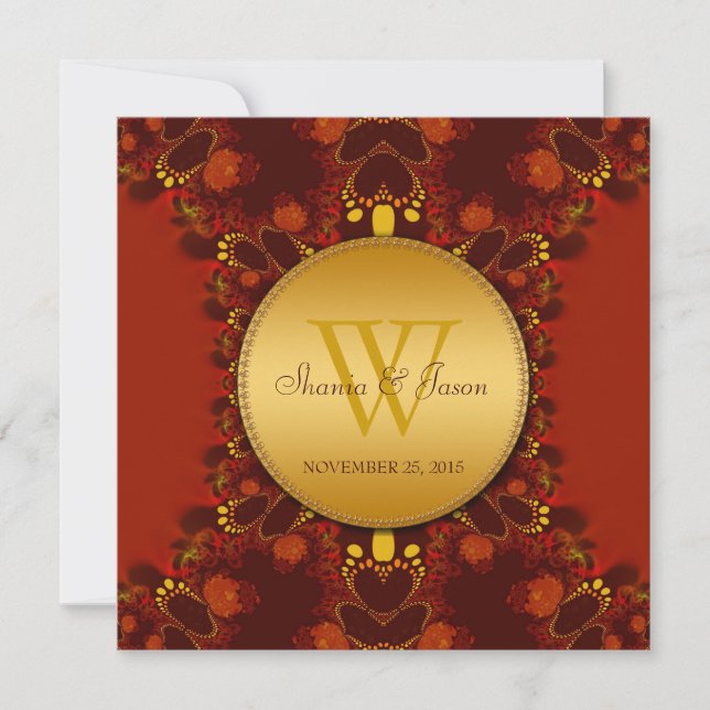 Red Earth Tribal Hearts Invitations de mariage (Devant)