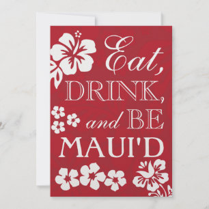 Red Eat Drink et Be Maui's Wedding Invitations