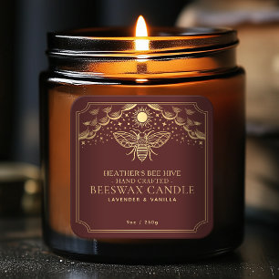 Red Editable Tarot Honeybee Étiquette