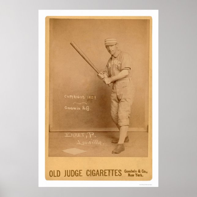 Red Ehret Baseball Card 1889 Poster (Vorne)