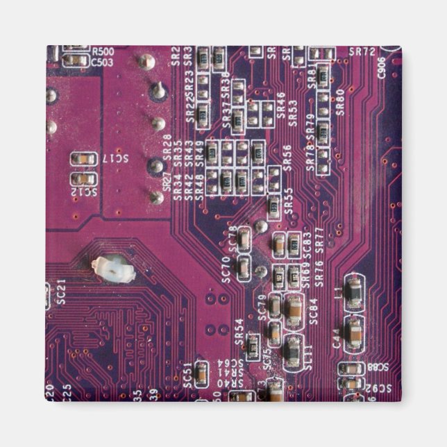 Red Electronic Circuit Board Magnet (Vorne)