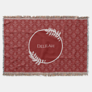 Red Elegant Damask Personalisiert Throw Blanket Decke