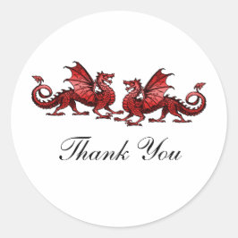Red Elegant Dragons Danke Stickers