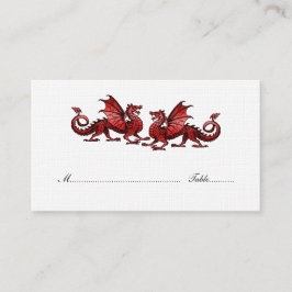 Red Elegant Dragons Wedding Platzkarte