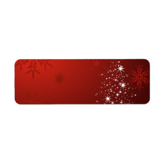 Red Elegant Étiquettes de adresse de Noël