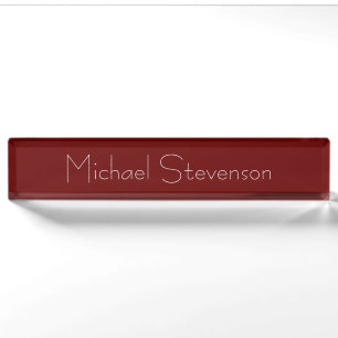Red Elegant Modern Business Desk Namplate Namensplakette