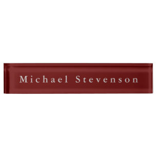 Red Elegant Modern Desk Namplate Namensplakette