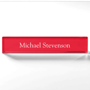 Red Elegant Modern Stylish Business Namplate Namensplakette