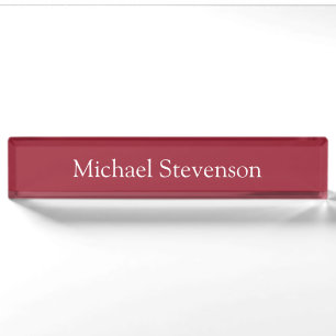 Red Elegant Modern Stylish Business Namplate Namensplakette