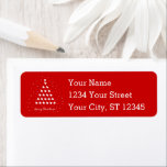 Red Elegant Texas Christmas Tree Label<br><div class="desc">Ein eleganter Weihnachtsbaum aus Texas Formen! Die Staaten stapeln sich, um die Form eines Baumes mit einem Stern oben zu bilden. Der Hintergrund ist mit Schneeflocken und Sternen und Punkten bedeckt. Die Hintergrundfarbe kann geändert werden, um Ihren Geschmack Anzug. Design kommt in rot, grün und die Staatsflagge blau. Matching-Produkte verfügbar....</div>
