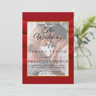Red Elegant Vellum Wedding Einladung