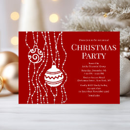 Red Elegantes Weihnachtsfest Party Corporate Holid Folieneinladung