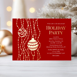 Red Elegantes Weihnachtsfest Party Corporate Holid Folieneinladung