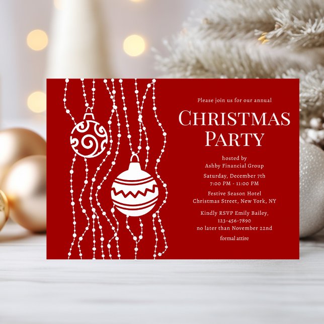 Red Elegantes Weihnachtsfest Party Corporate Holid Folieneinladung (Von Creator hochgeladen)