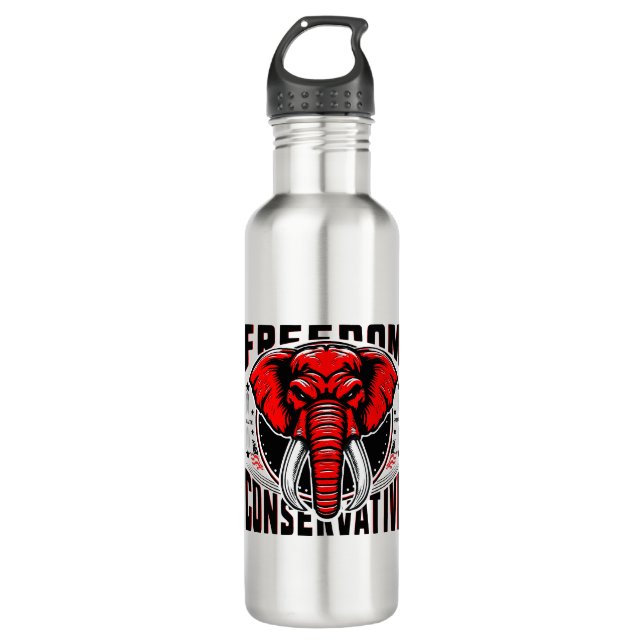 Red Elephant | Faith Family Freedservative Edelstahlflasche (Vorderseite)