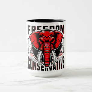 Red Elephant   Faith Family Freedservative Tasse