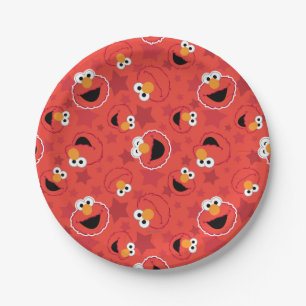 Red Elmo Faces Pattern Pappteller