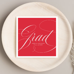 Red Eloquence Graduation Serviette